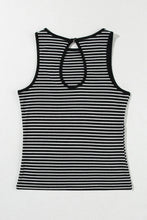 Load image into Gallery viewer, Cutout Striped Round Neck Tank
