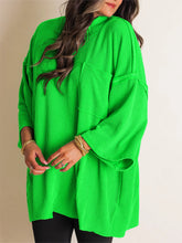 Load image into Gallery viewer, Mock Neck Dropped Shoulder T-Shirt
