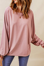 Load image into Gallery viewer, Ribbed Drawstring Dolman Sleeve Top

