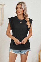 Load image into Gallery viewer, Eyelet Round Neck Tank
