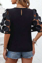 Load image into Gallery viewer, Applique Round Neck Half Sleeve Blouse
