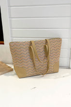 Load image into Gallery viewer, Chevron Straw Tote Bag
