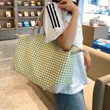 Load image into Gallery viewer, Houndstooth Canvas Travel Bag
