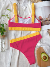 Load image into Gallery viewer, Contrast Scoop Neck Wide Strap Two-Piece Swim Set
