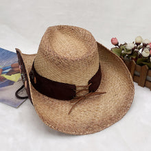 Load image into Gallery viewer, Embroidered Tied Raffia Hat
