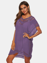 Load image into Gallery viewer, Cutout V-Neck Short Sleeve Cover-Up
