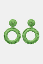 Load image into Gallery viewer, Round Shape Raffia Grass Dangle Earrings
