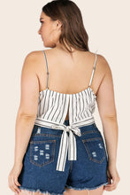 Load image into Gallery viewer, Plus Size Striped Tie-Back Cropped Cami
