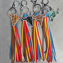 Load image into Gallery viewer, Rhinestone Bull Keychain with Tassel
