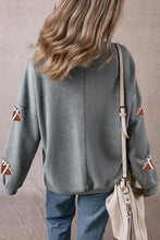 Load image into Gallery viewer, Sequin Football Round Neck Long Sleeve Sweatshirt
