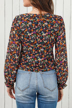 Load image into Gallery viewer, 1X - 3X Floral Flounce Sleeve Blouse
