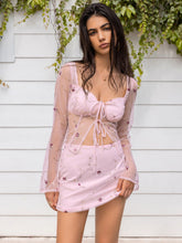 Load image into Gallery viewer, Sweetheart Neck Tie Front Top and Skirt Set
