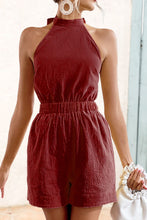 Load image into Gallery viewer, Halter Neck Tie Back Romper
