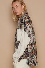 Load image into Gallery viewer, POL Contrast Sleeves Button Down Floral Jacquard Shirt
