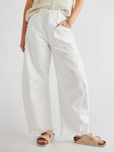 Load image into Gallery viewer, Raw Hem Wide Leg Jeans with Pockets
