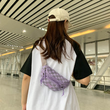 Load image into Gallery viewer, Checkered Adjustable Strap Nylon Crossbody Bag
