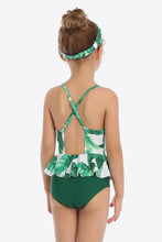 Load image into Gallery viewer, Printed Bow Detail Ruffled One-Piece Swimsuit

