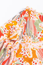 Load image into Gallery viewer, Floral Notched Lantern Sleeve Blouse
