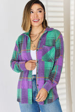 Load image into Gallery viewer, Zenana Plaid Button Up Long Sleeve Shacket
