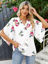 Load image into Gallery viewer, Printed Notched Half Sleeve Blouse
