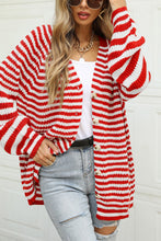 Load image into Gallery viewer, Striped Button Up Long Sleeve Cardigan
