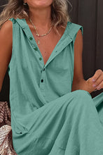 Load image into Gallery viewer, Full Size Half Button Sleeveless Jumpsuit
