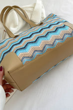 Load image into Gallery viewer, Chevron Straw Tote Bag
