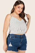 Load image into Gallery viewer, Plus Size Striped Tie-Back Cropped Cami
