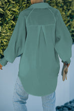 Load image into Gallery viewer, Pocketed Button Up Lantern Sleeve Shirt
