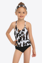 Load image into Gallery viewer, Printed Bow Detail Ruffled One-Piece Swimsuit
