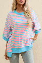 Load image into Gallery viewer, Striped Round Neck Half Sleeve T-Shirt
