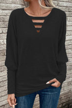 Load image into Gallery viewer, Cutout Round Neck Long Sleeve T-Shirt
