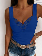 Load image into Gallery viewer, Full Size Lace Detail Sweetheart Neck Tank
