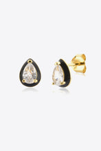 Load image into Gallery viewer, 925 Sterling Silver Zircon Teardrop Stud Earrings
