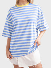 Load image into Gallery viewer, Striped Round Neck Half Sleeve T-Shirt
