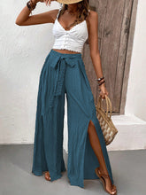 Load image into Gallery viewer, Tied Slit Wide Leg Pants
