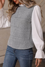 Load image into Gallery viewer, Frill Mock Neck Flounce Sleeve Blouse
