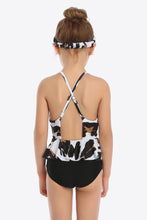 Load image into Gallery viewer, Printed Bow Detail Ruffled One-Piece Swimsuit
