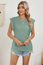 Load image into Gallery viewer, Eyelet Round Neck Tank
