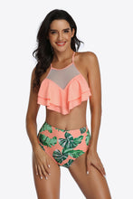 Load image into Gallery viewer, Tropical Print Ruffled Two-Piece Swimsuit
