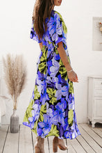 Load image into Gallery viewer, Plunge Printed Split Midi Dress

