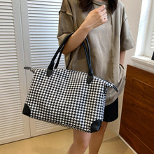 Load image into Gallery viewer, Houndstooth Canvas Travel Bag
