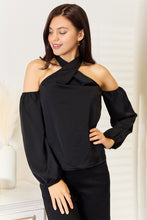 Load image into Gallery viewer, Grecian Cold Shoulder Long Sleeve Blouse
