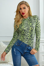Load image into Gallery viewer, Mock Neck Leopard Bodysuit
