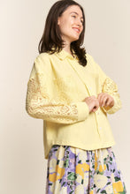 Load image into Gallery viewer, J.NNA Button Down Lace Long Sleeve Waffle Shirt
