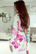 Load image into Gallery viewer, Printed Button Up Tie Waist Shirt
