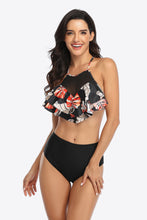 Load image into Gallery viewer, Tropical Print Ruffled Two-Piece Swimsuit
