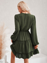 Load image into Gallery viewer, Swiss Dot Lace Trim Balloon Sleeve Dress
