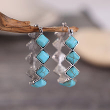 Load image into Gallery viewer, Turquoise Hoop Earrings
