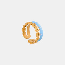 Load image into Gallery viewer, Enamel 18K Gold-Plated Open Ring
